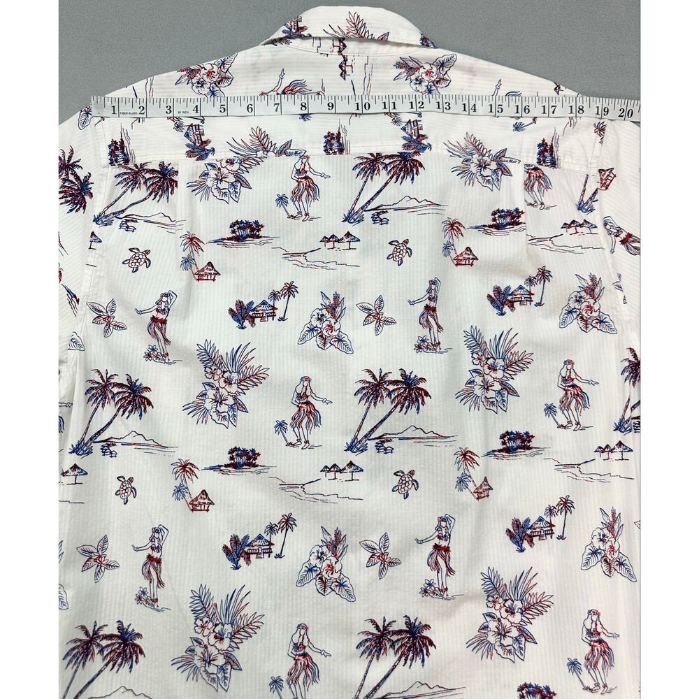 Tommy Bahama White Tropical Hula Girl Palm Tree Button Up Shirt Men’s Size Large - Picture 10 of 11